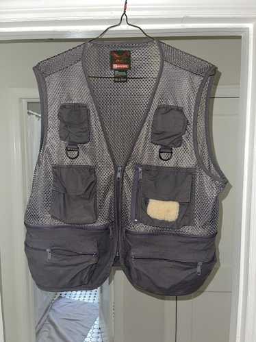 Men's Sports Photography Fishing Vest Multi Pocket Sleeveless Zipper Mesh  Jacket Color:Army green Size:XL