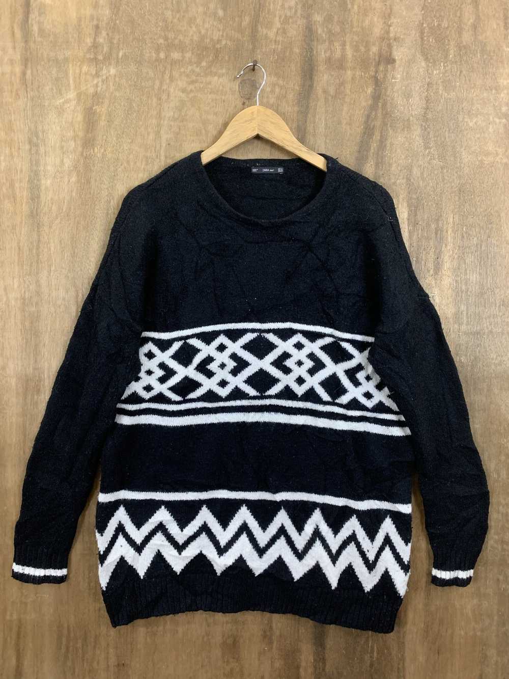 Japanese Brand × Other Knitwear Zara Black Stripe… - image 1