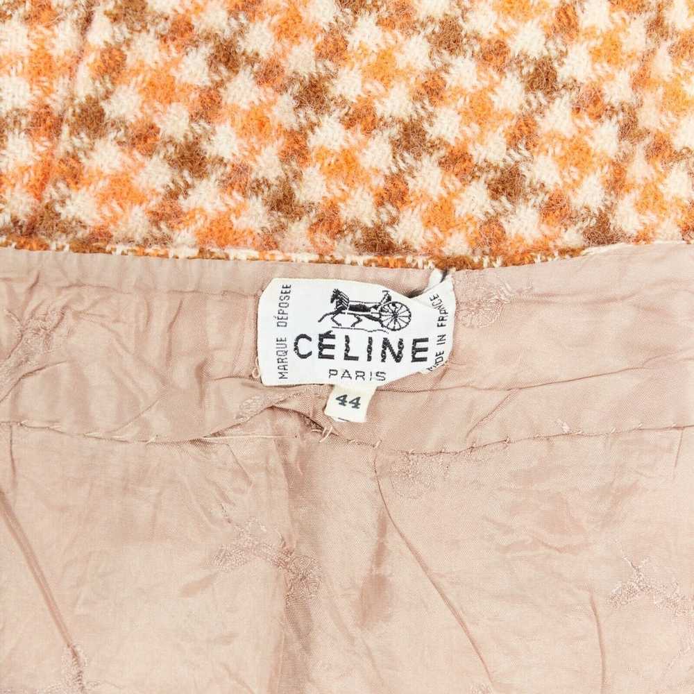 Celine CELINE Vintage 80's orange check wool plea… - image 11