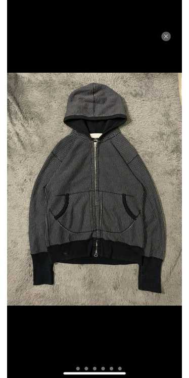 Wings + Horns Wings & Horns striped fleece zip ho… - image 1