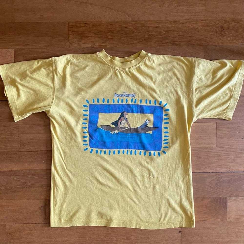 Disney × Vintage Pocahontas yellow tee T-shirt bi… - image 1