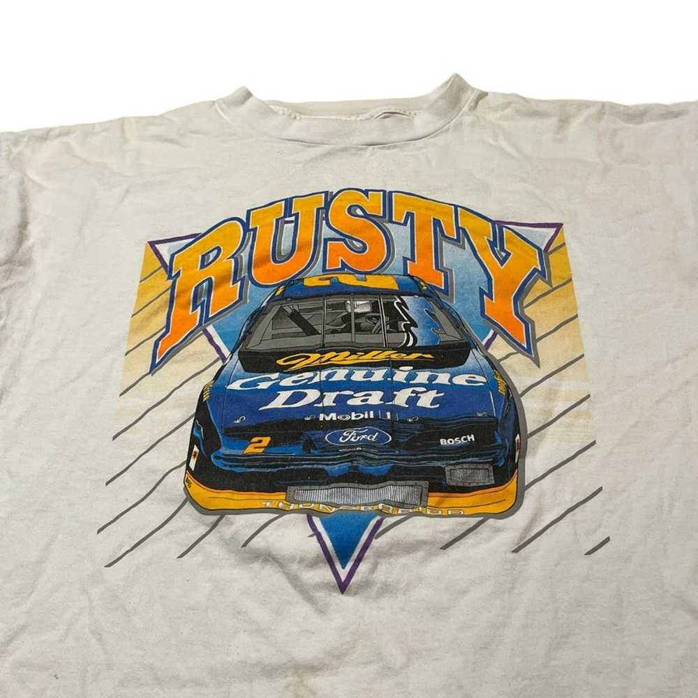 NASCAR × Vintage 90s NASCAR Rusty Wallace Front &… - image 2
