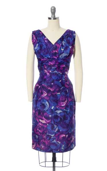 1960s SUZY PERETTE Rose Print Silk Dress | small