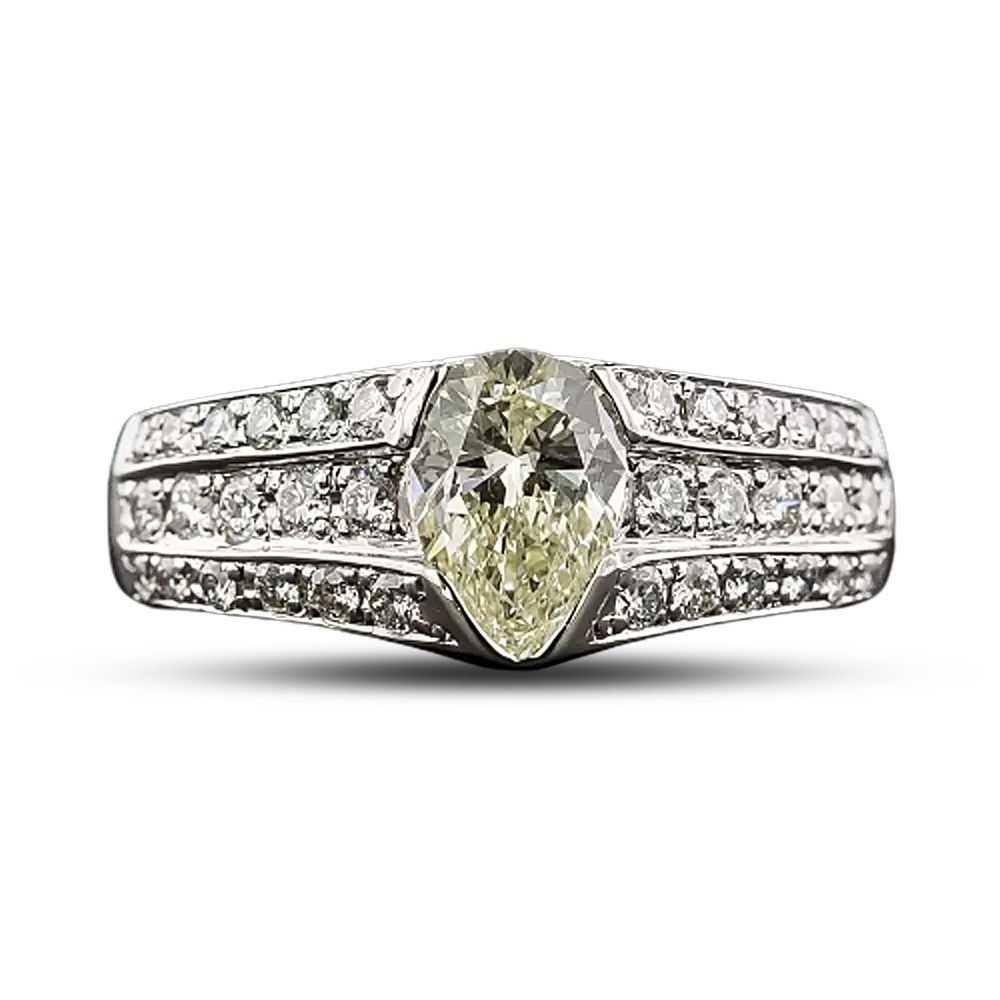 Estate 1.03 Carat Pear-Shaped Diamond Ring - GIA … - image 4