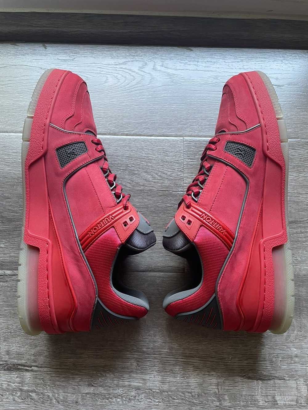 Louis Vuitton Louis Vuitton Red Grey Trainer Snea… - image 3