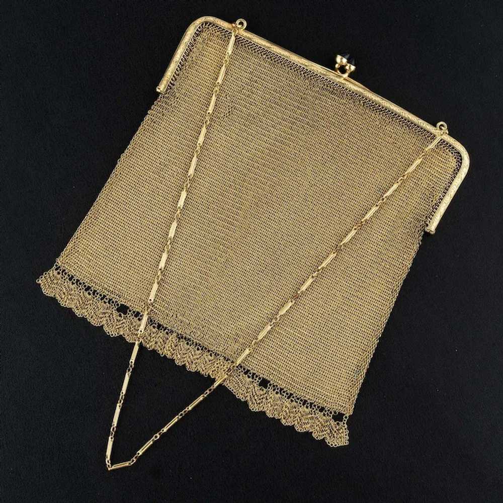 Antique Art Deco Rolled Gold Mesh Chainmail Purse… - image 10