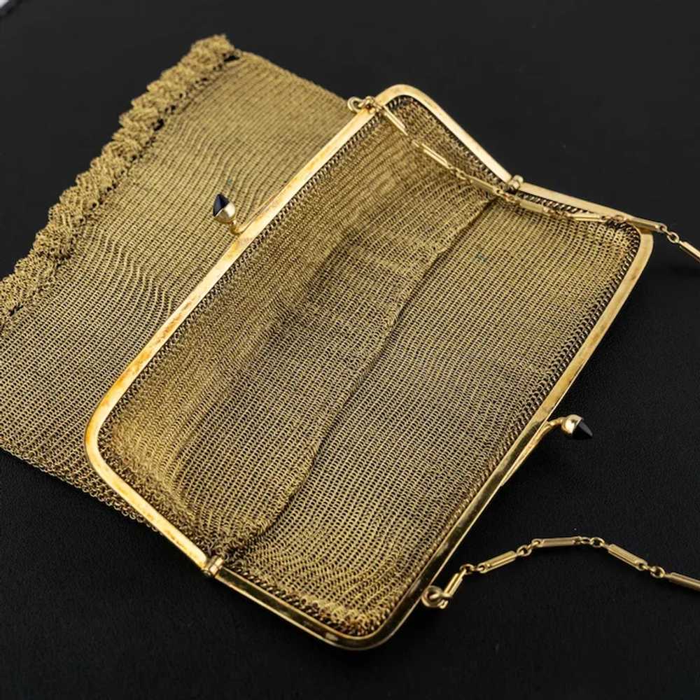 Antique Art Deco Rolled Gold Mesh Chainmail Purse… - image 11