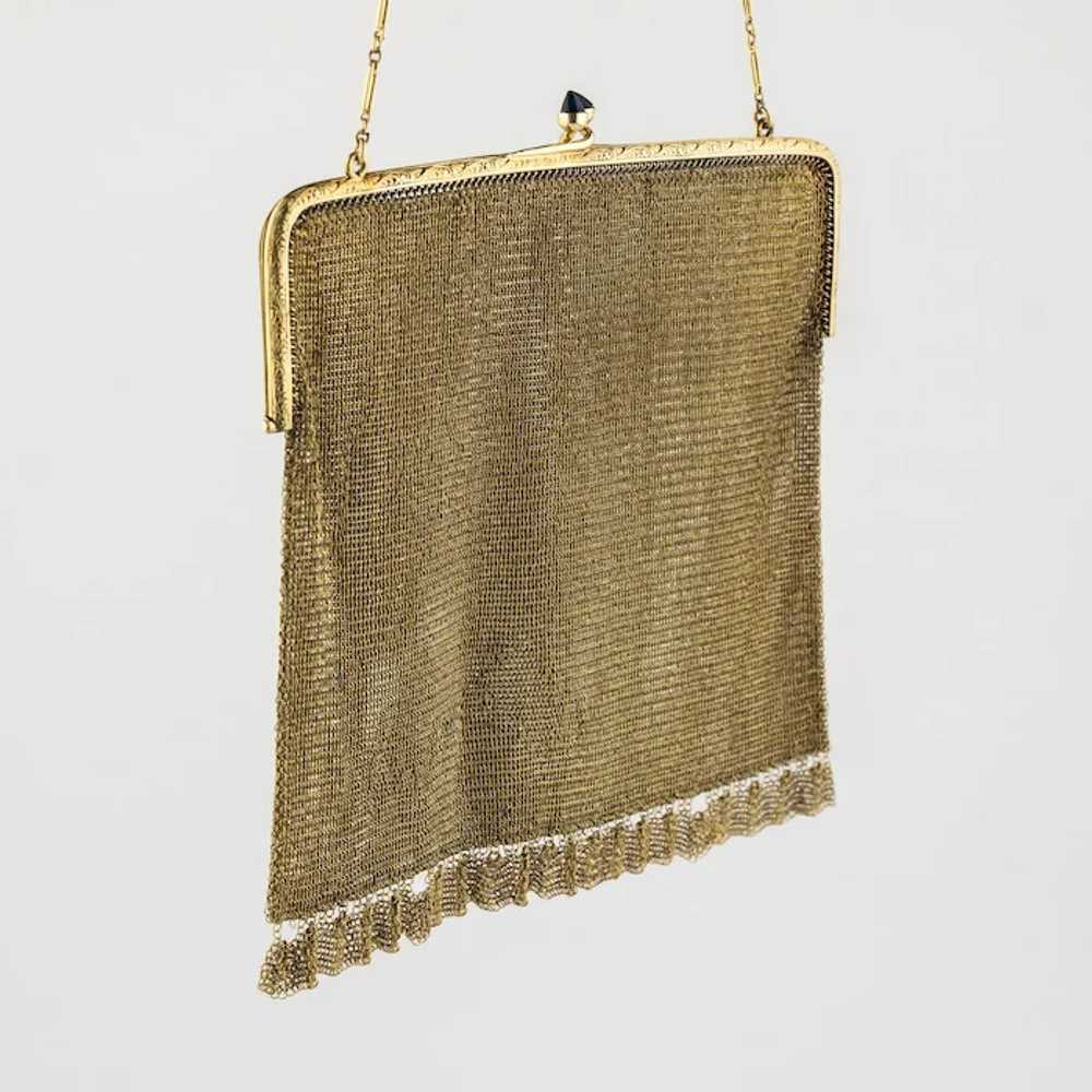 Antique Art Deco Rolled Gold Mesh Chainmail Purse… - image 6