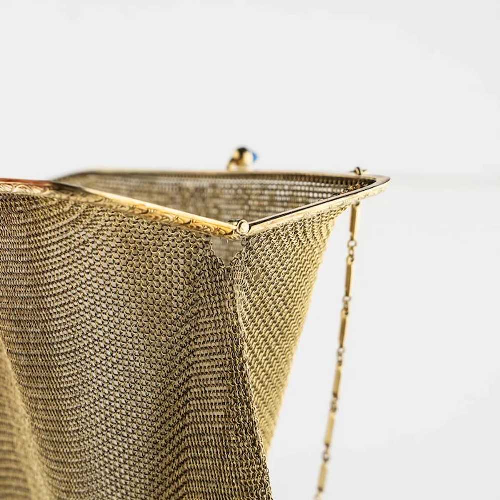 Antique Art Deco Rolled Gold Mesh Chainmail Purse… - image 7