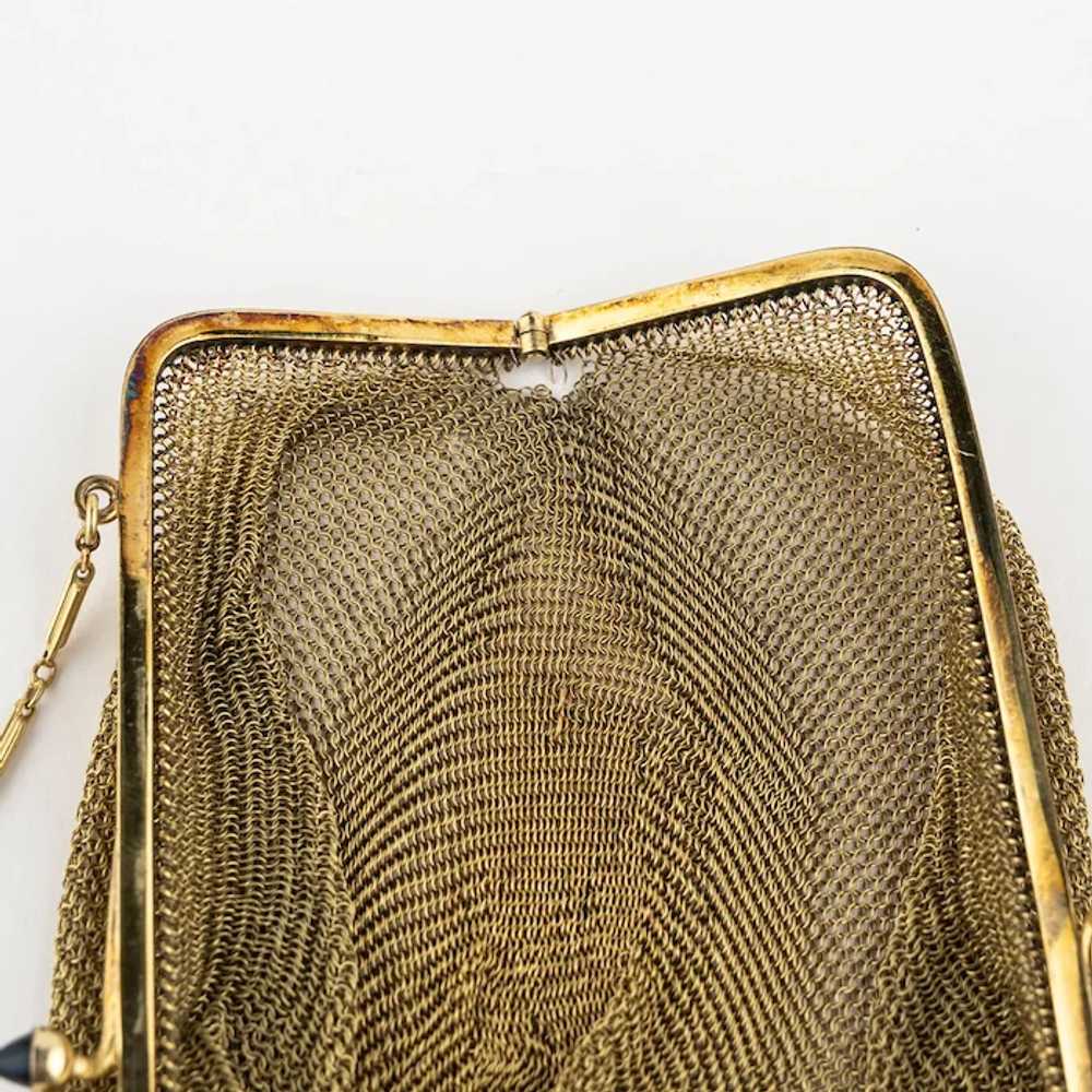 Antique Art Deco Rolled Gold Mesh Chainmail Purse… - image 8