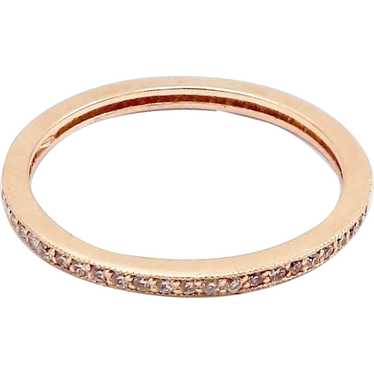 14K Rose Gold Micro Pave Diamond Eternity Band - image 1