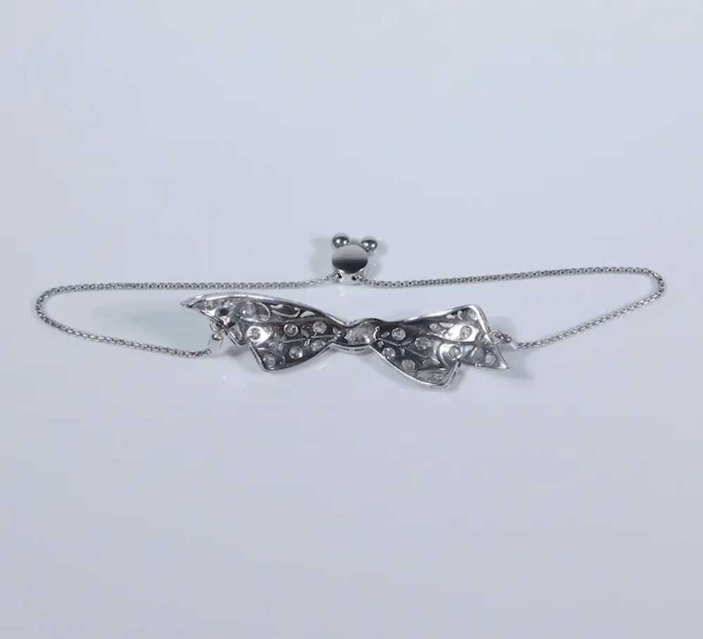 Glistening Edwardian 1.43ctw Diamond Bow Bolo Bra… - image 4