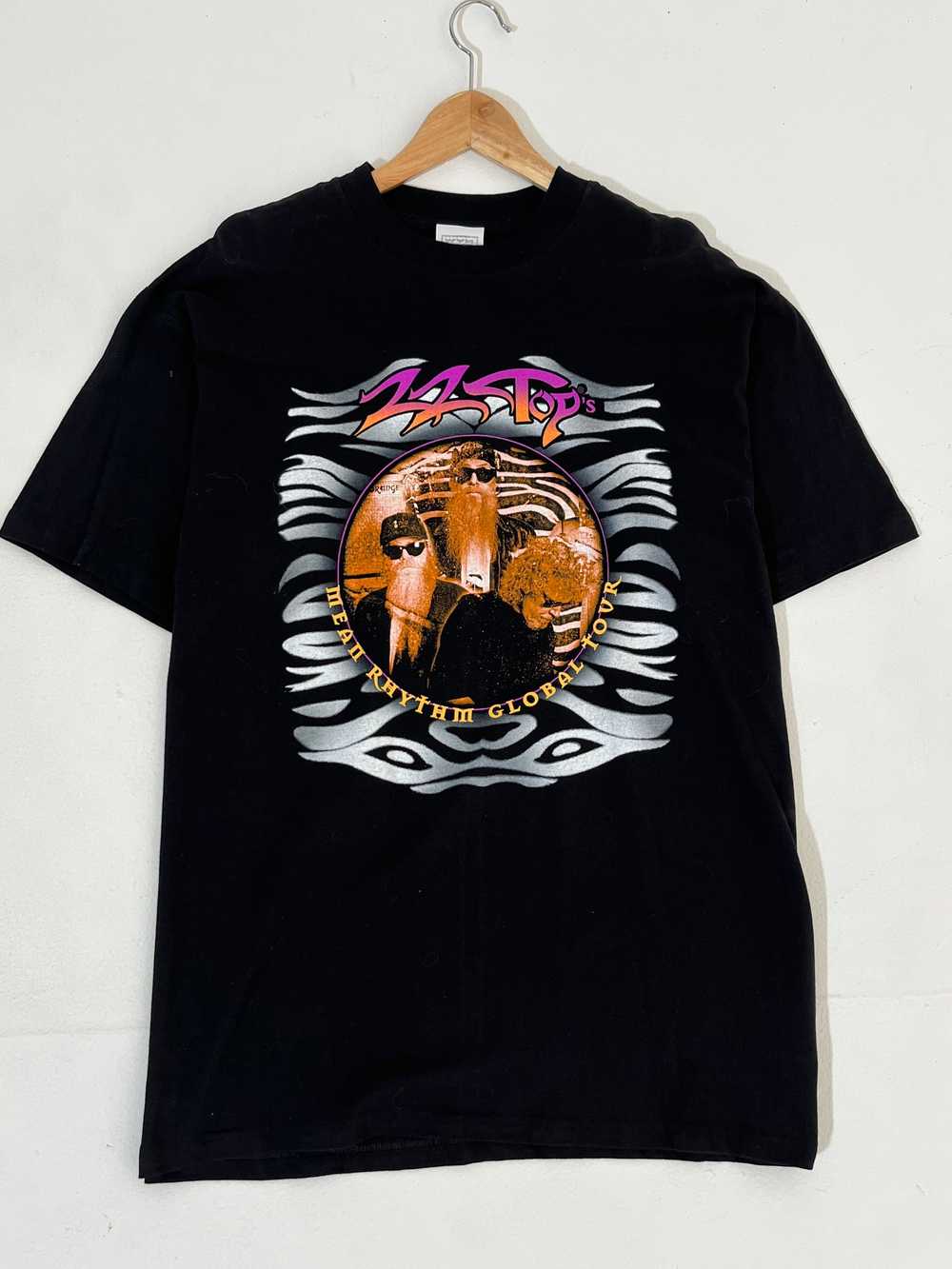 Vintage ZZ Top "Mean Rhythm Global Tour" T-Shirt … - image 1