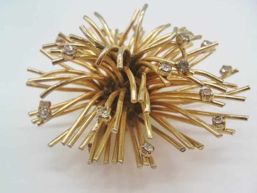 Vintage Mid Century Modernist Gold tone and Clear… - image 3