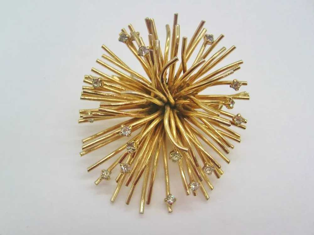 Vintage Mid Century Modernist Gold tone and Clear… - image 4