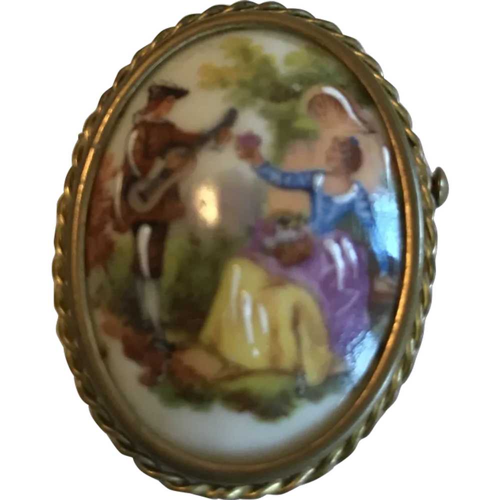 Vintage Limoges Pin Hand Painted - image 1