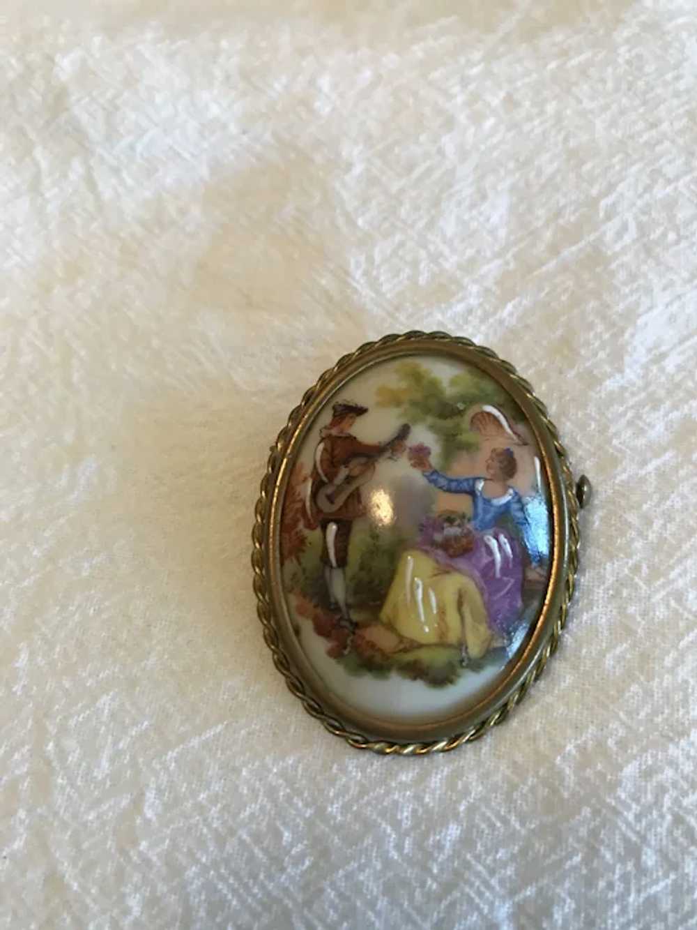 Vintage Limoges Pin Hand Painted - image 2