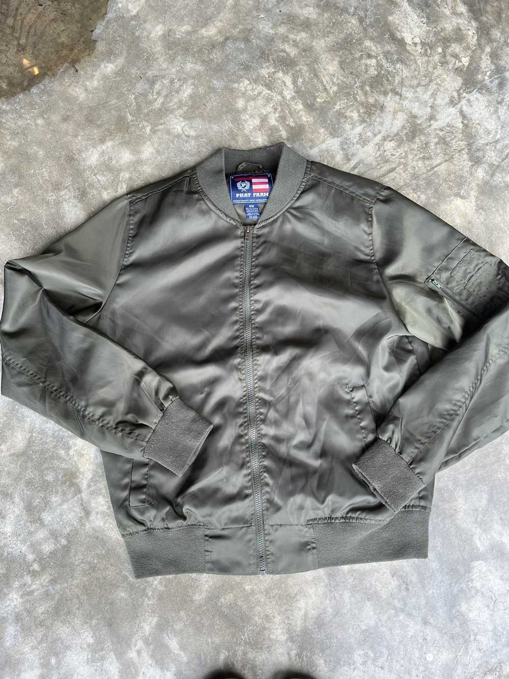 Phat Farm × Vintage Olive Phat Farm Bomber Jacket - image 1