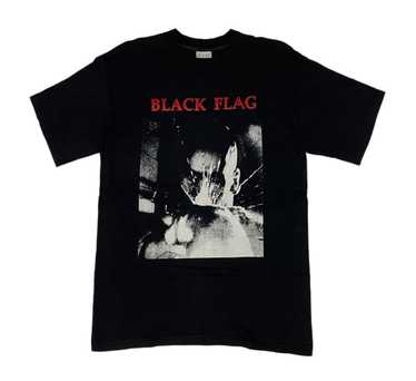 VINTAGE BLACK FLAG 90s LOGO TEE WHITE L-