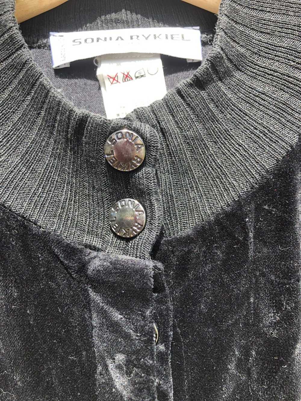 Sonia Rykiel Sonia Rykiel Velvet Sweter Button Up - image 3