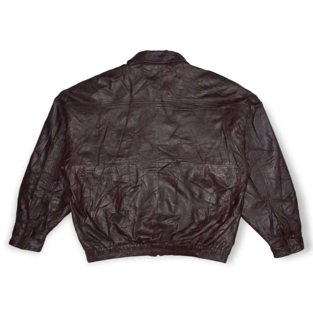 Bally Vintage Men's Leather Moto Bomber Jacket Ba… - image 3