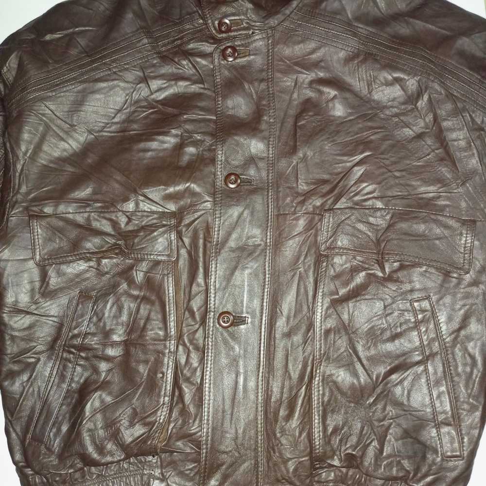 Bally Vintage Men's Leather Moto Bomber Jacket Ba… - image 5