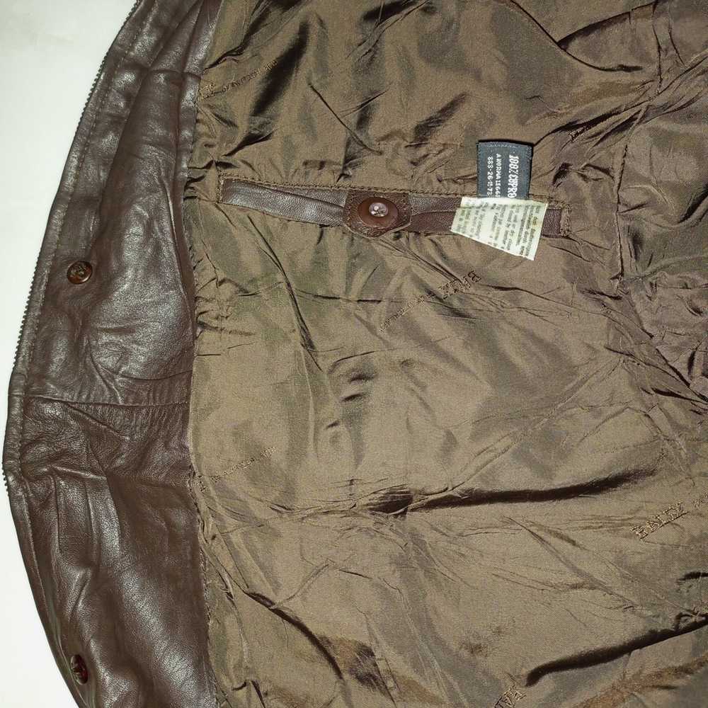 Bally Vintage Men's Leather Moto Bomber Jacket Ba… - image 7