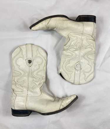 T.O. Stanley Handmade Cowboy Boots - Brown Full Quill Ostrich - Wmns Size  9.5B