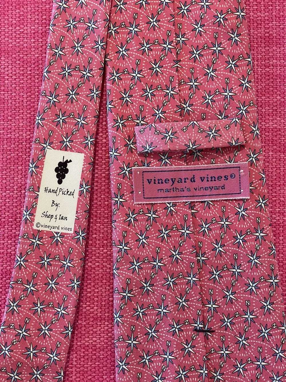 Vineyard Vines Pink compass silk tie - image 2