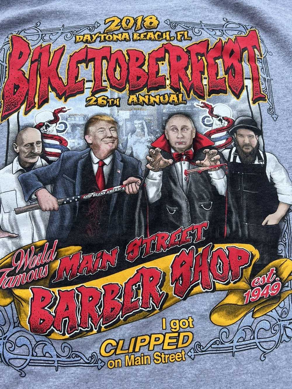 Biker Denim 2018 Biketoberfest barber shop tee - image 3