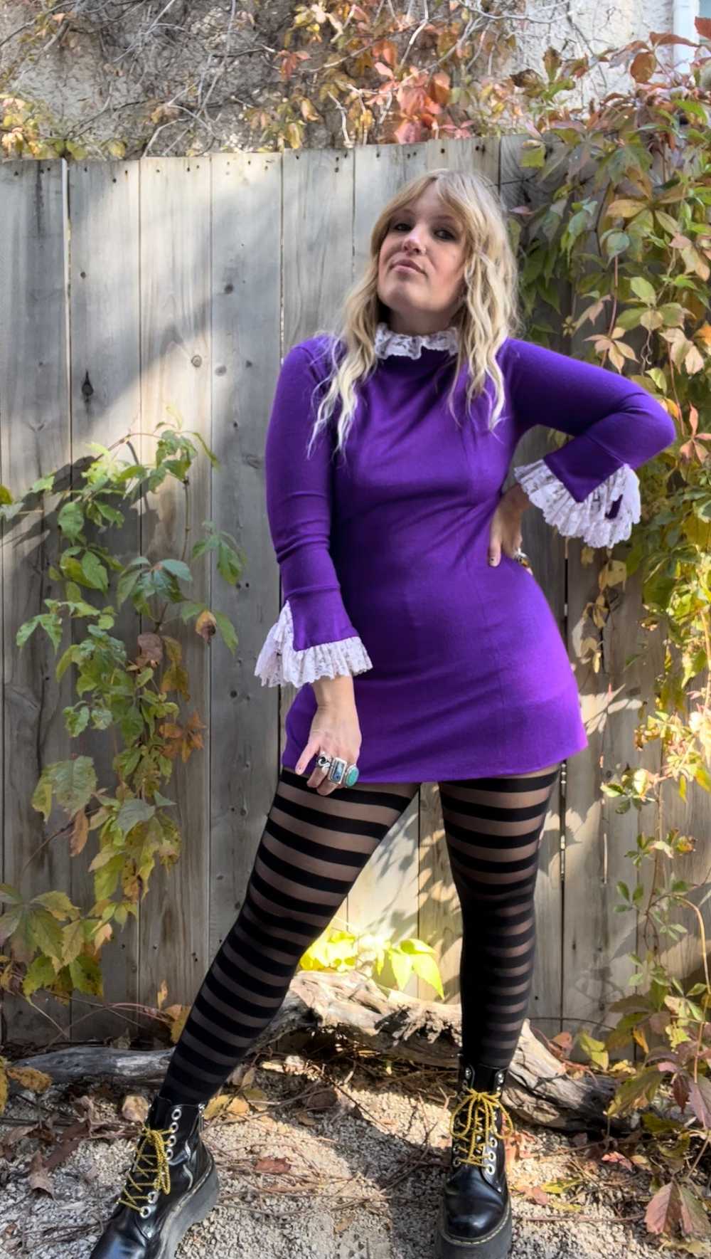 Vintage 60's Purple Go-Go Micro Mini Dress - image 4