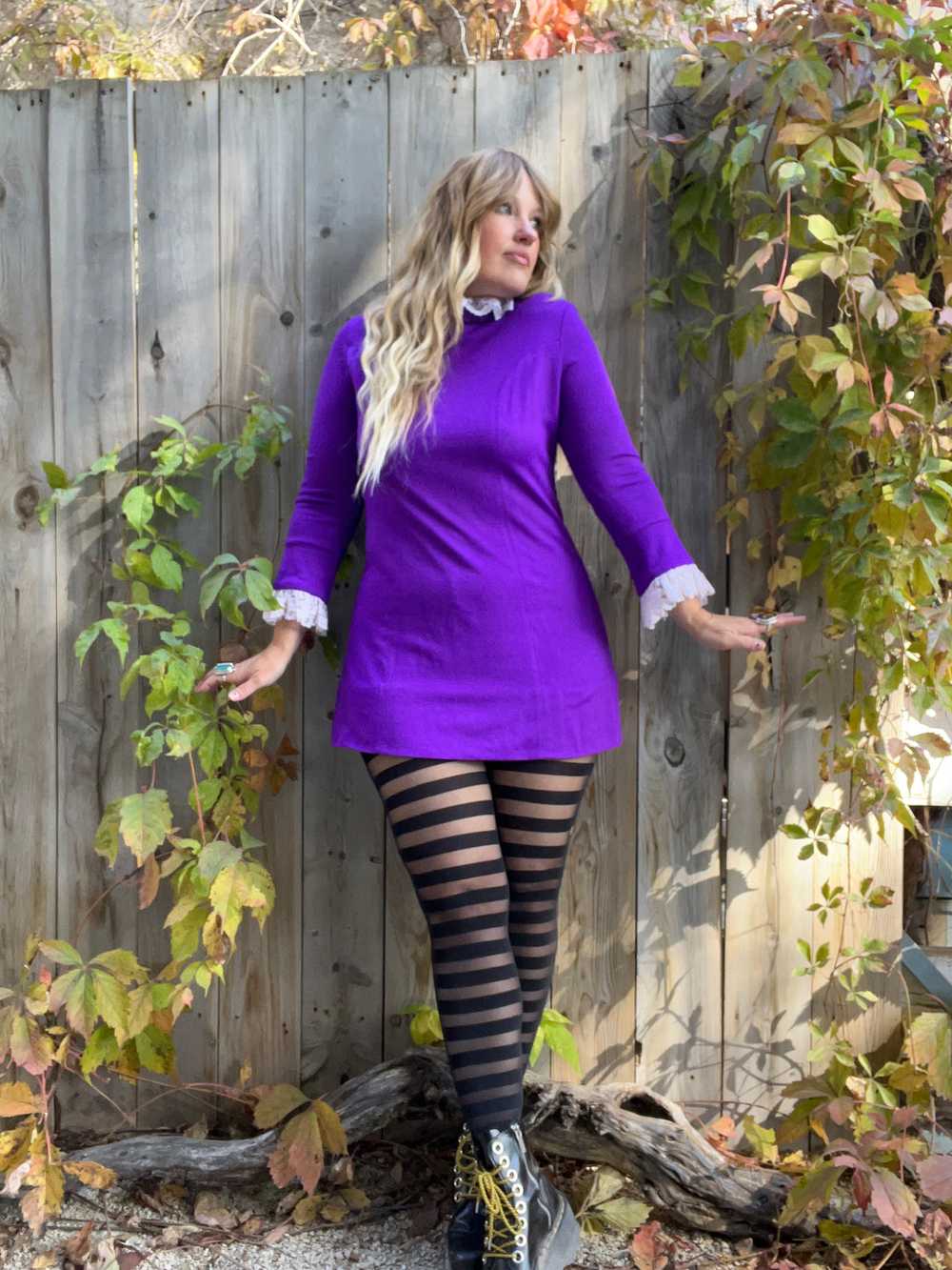 Vintage 60's Purple Go-Go Micro Mini Dress - image 5