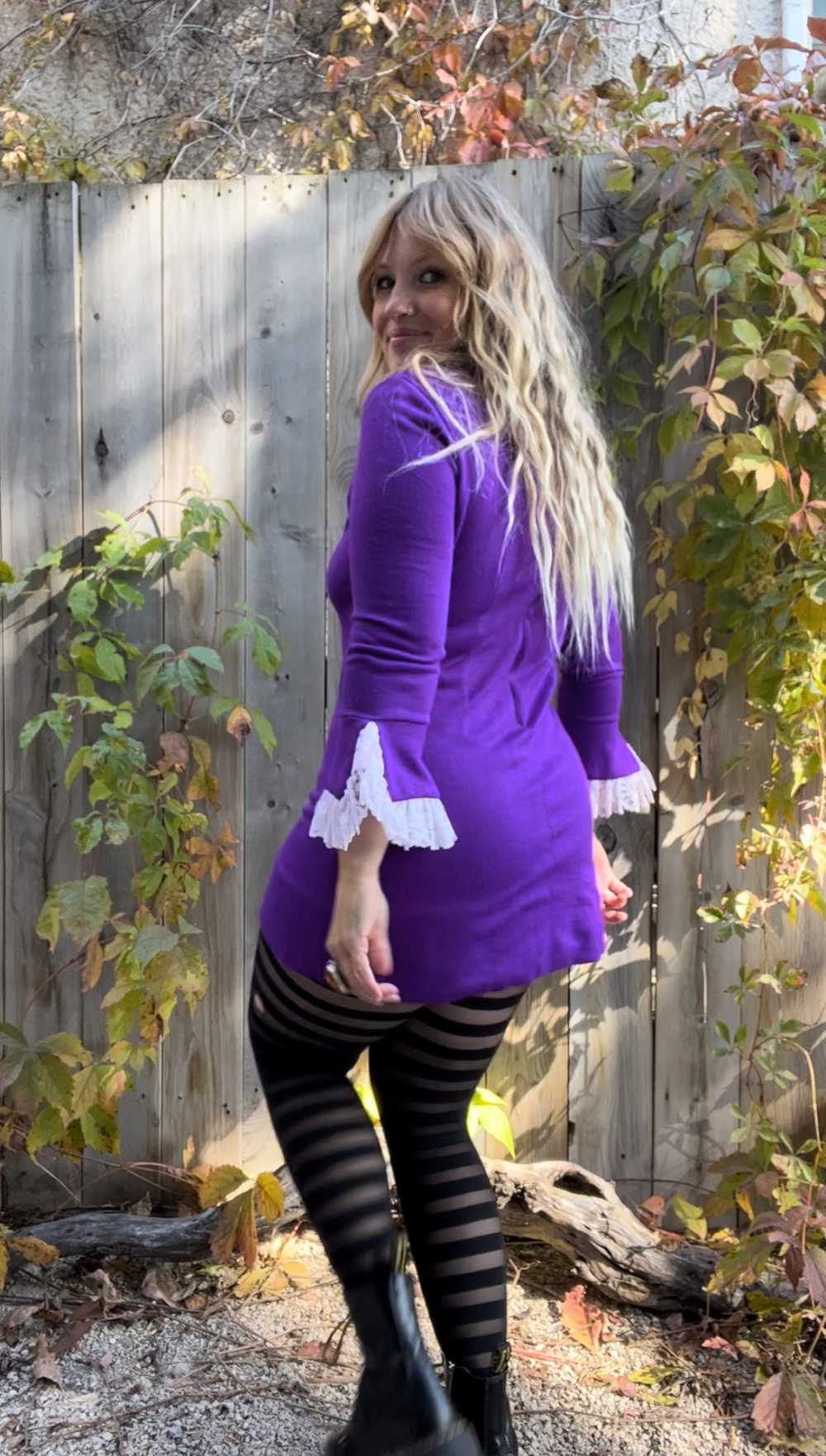 Vintage 60's Purple Go-Go Micro Mini Dress - image 7