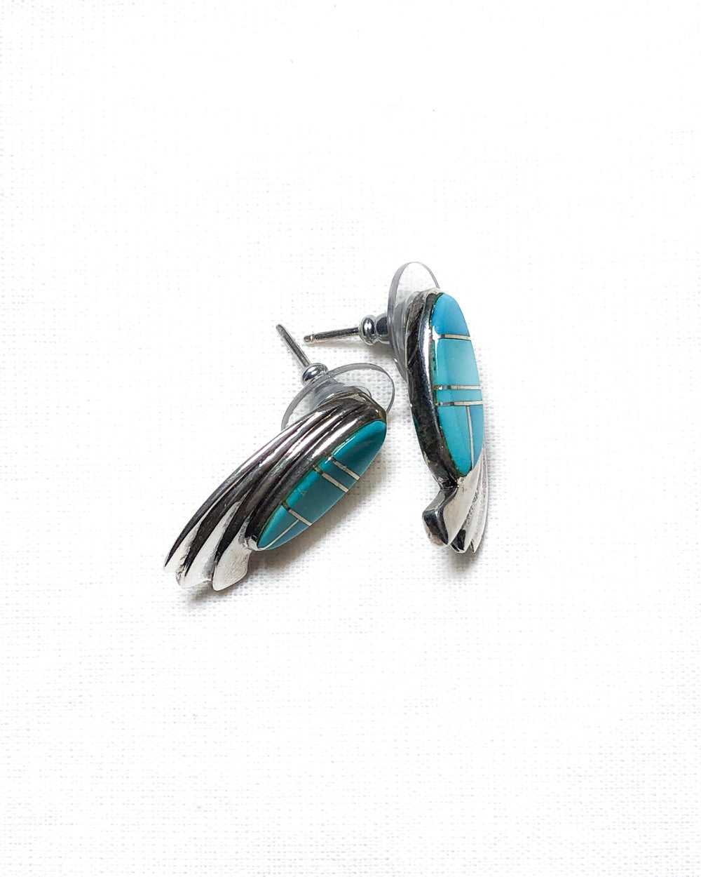 BGM / 925 Sterling Silver with Turquoise Earring - image 1