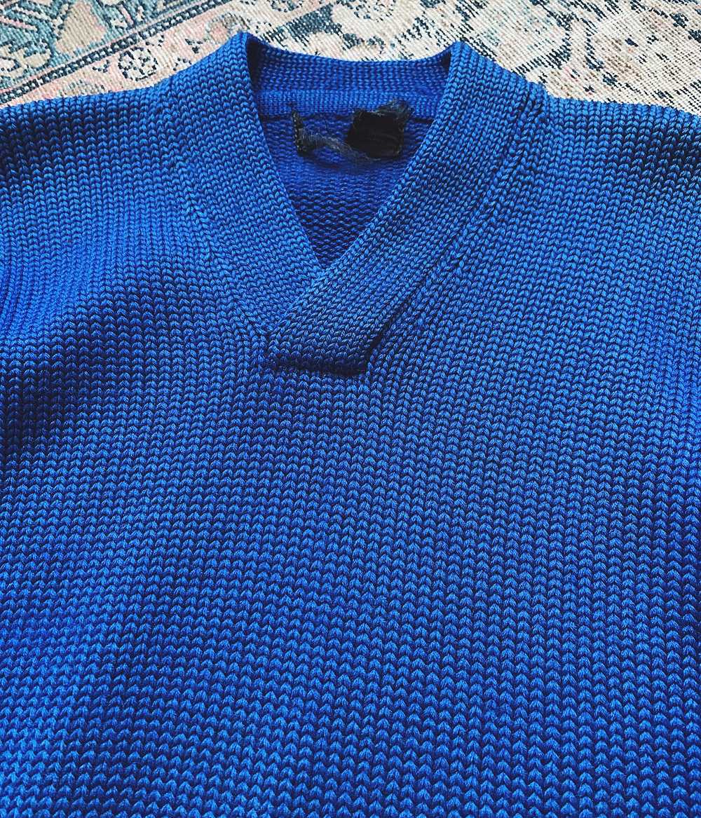 Vintage Blue Varsity Sweater - image 2