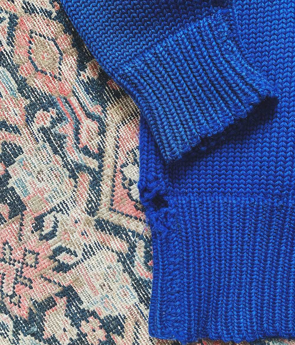 Vintage Blue Varsity Sweater - image 3