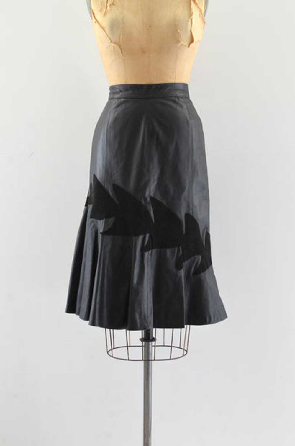 Flared Leather Skirt / XS S - image 1