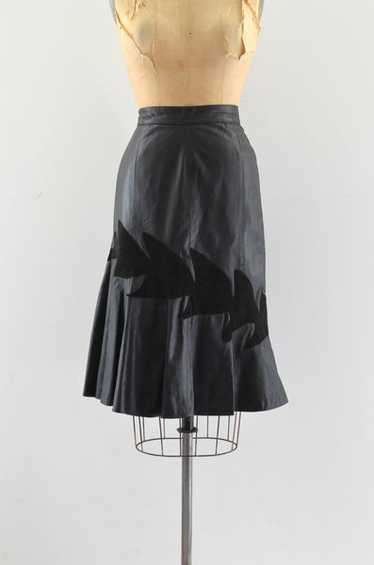 Flared Leather Skirt / XS S - image 1