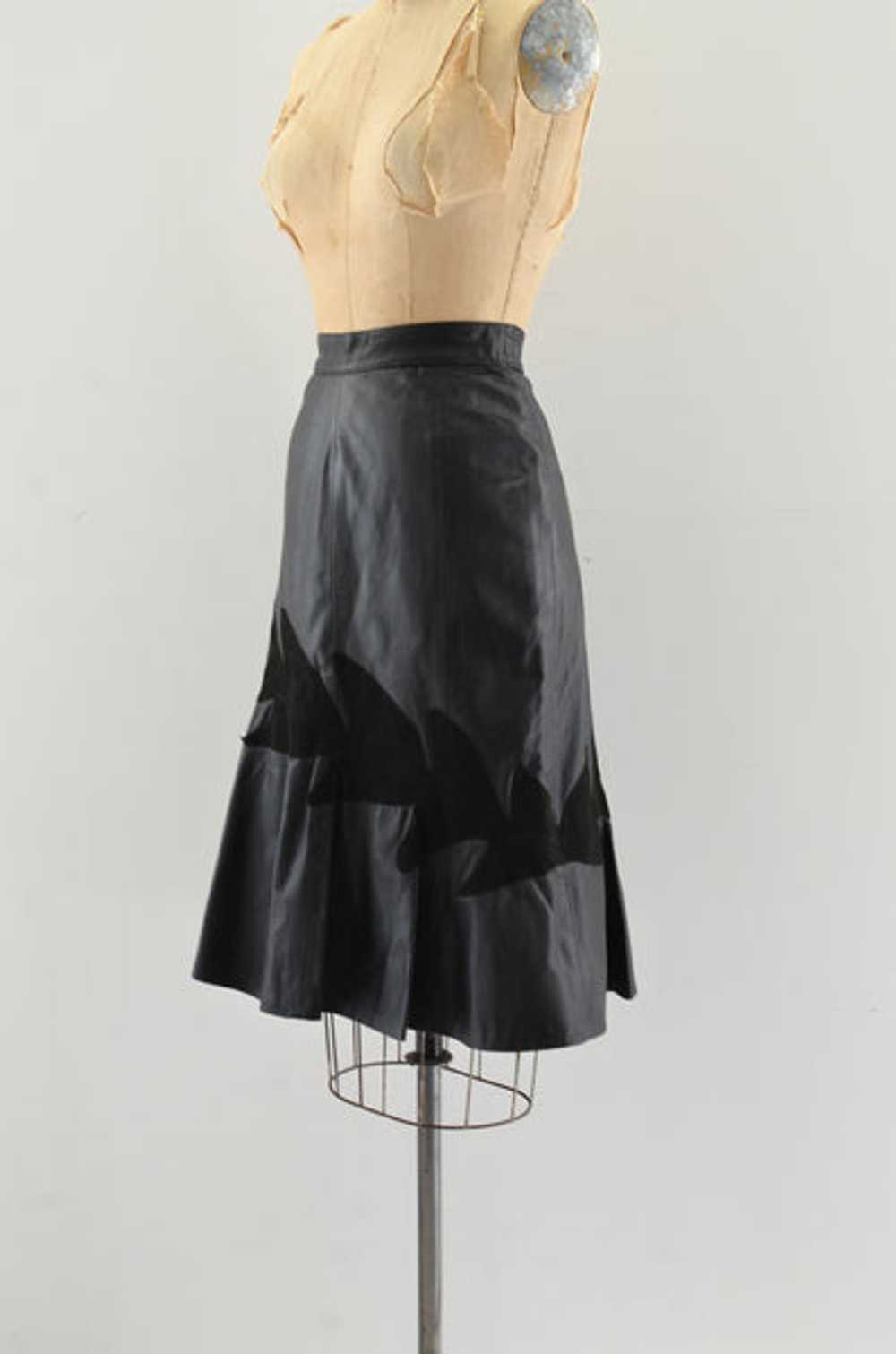 Flared Leather Skirt / XS S - image 3