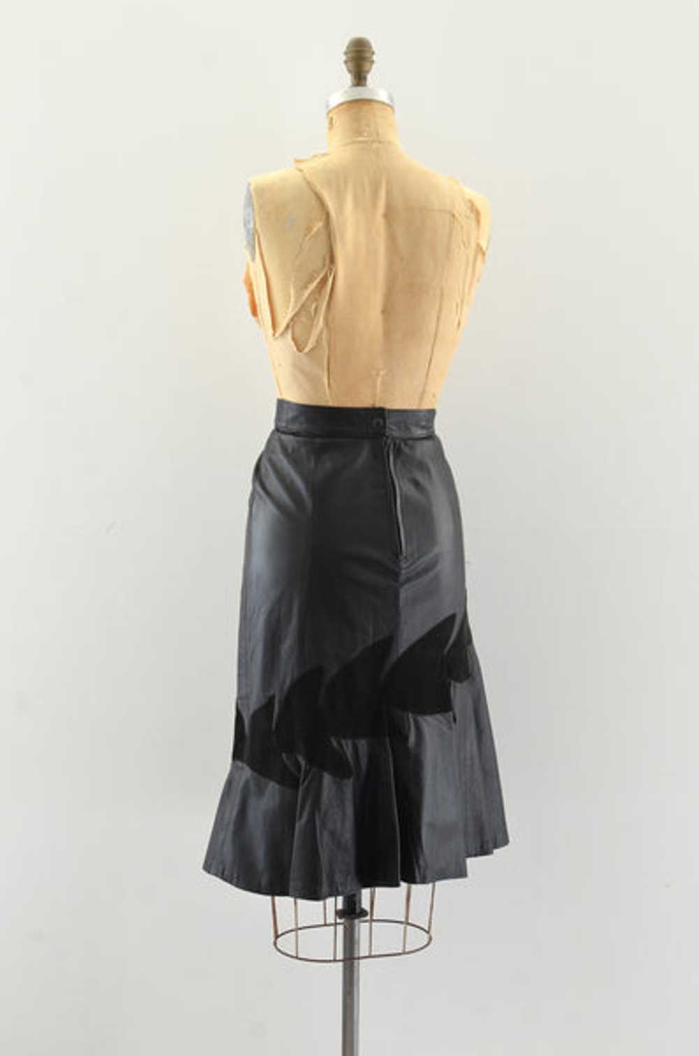 Flared Leather Skirt / XS S - image 5