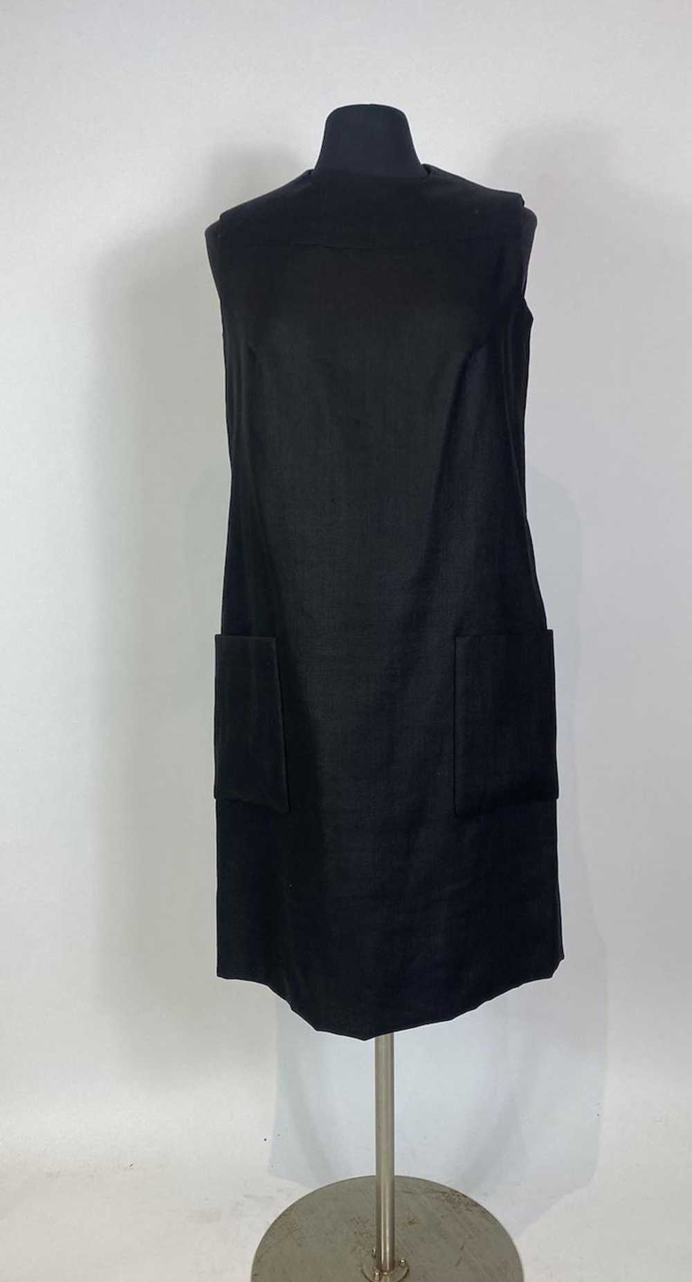 1960s Mod Silk Lined Black Shift Dress - image 1