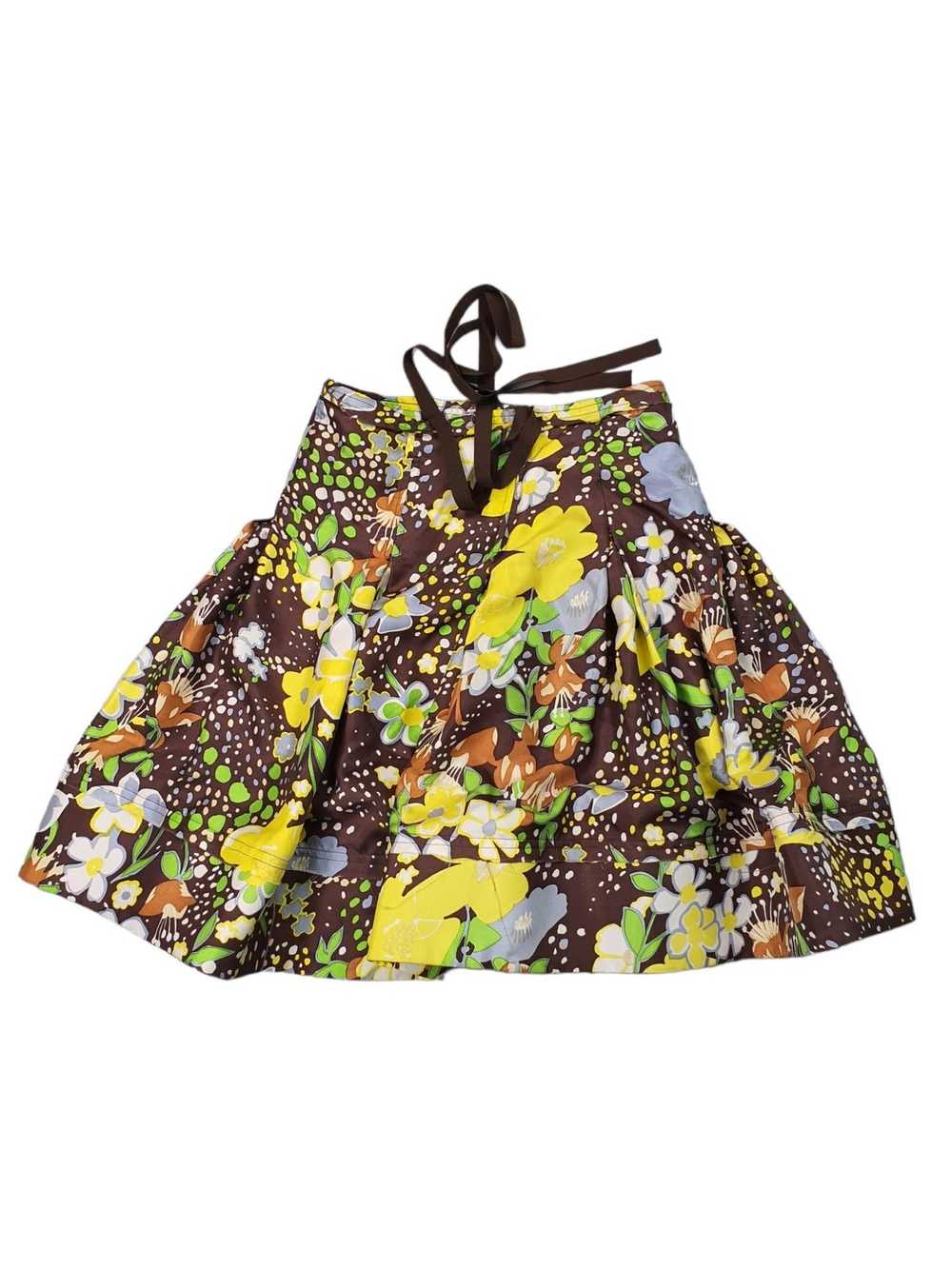 Patrizia Pepe Brown Floral Pattern Silk Skirt Siz… - image 2