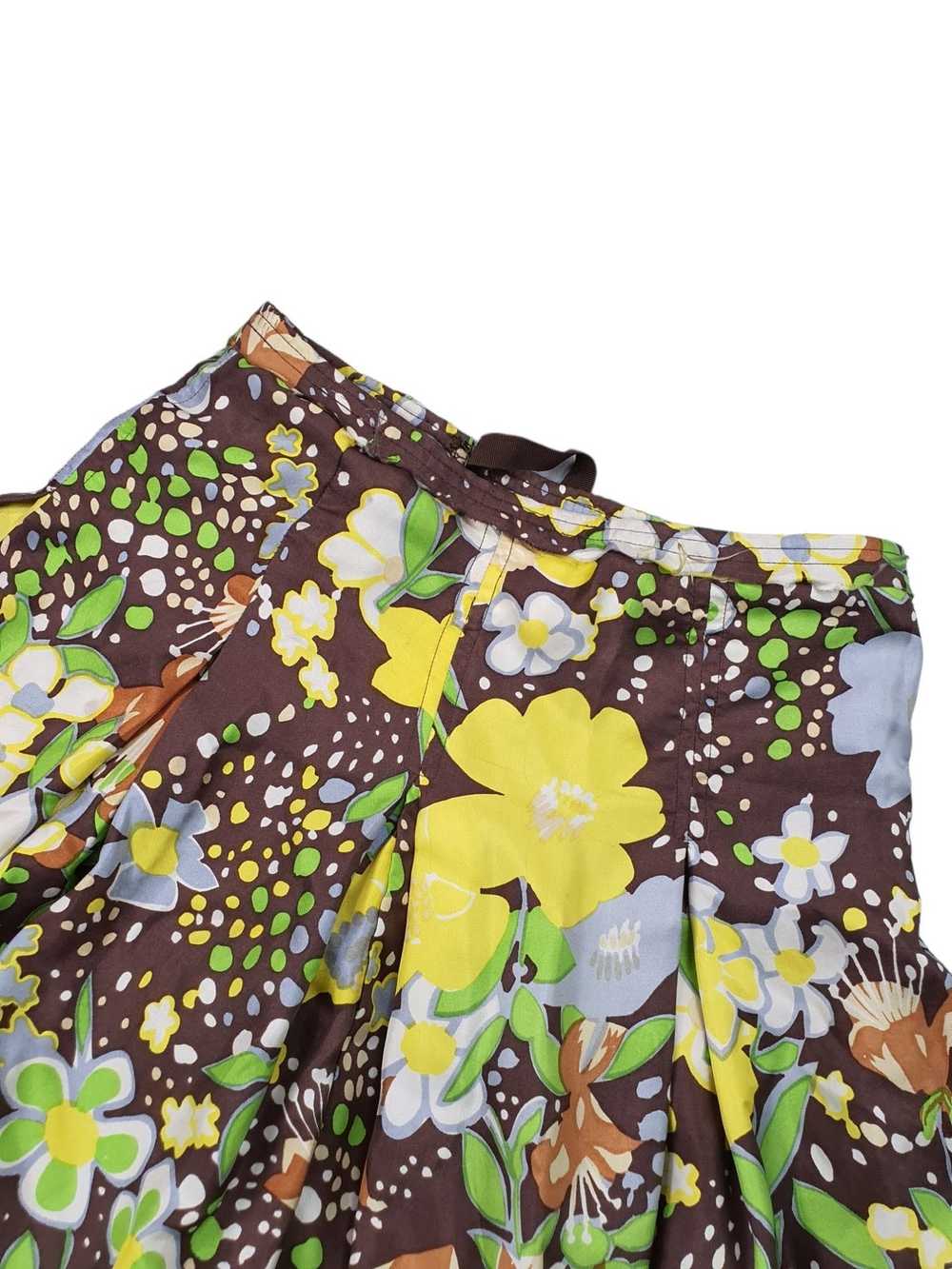 Patrizia Pepe Brown Floral Pattern Silk Skirt Siz… - image 3
