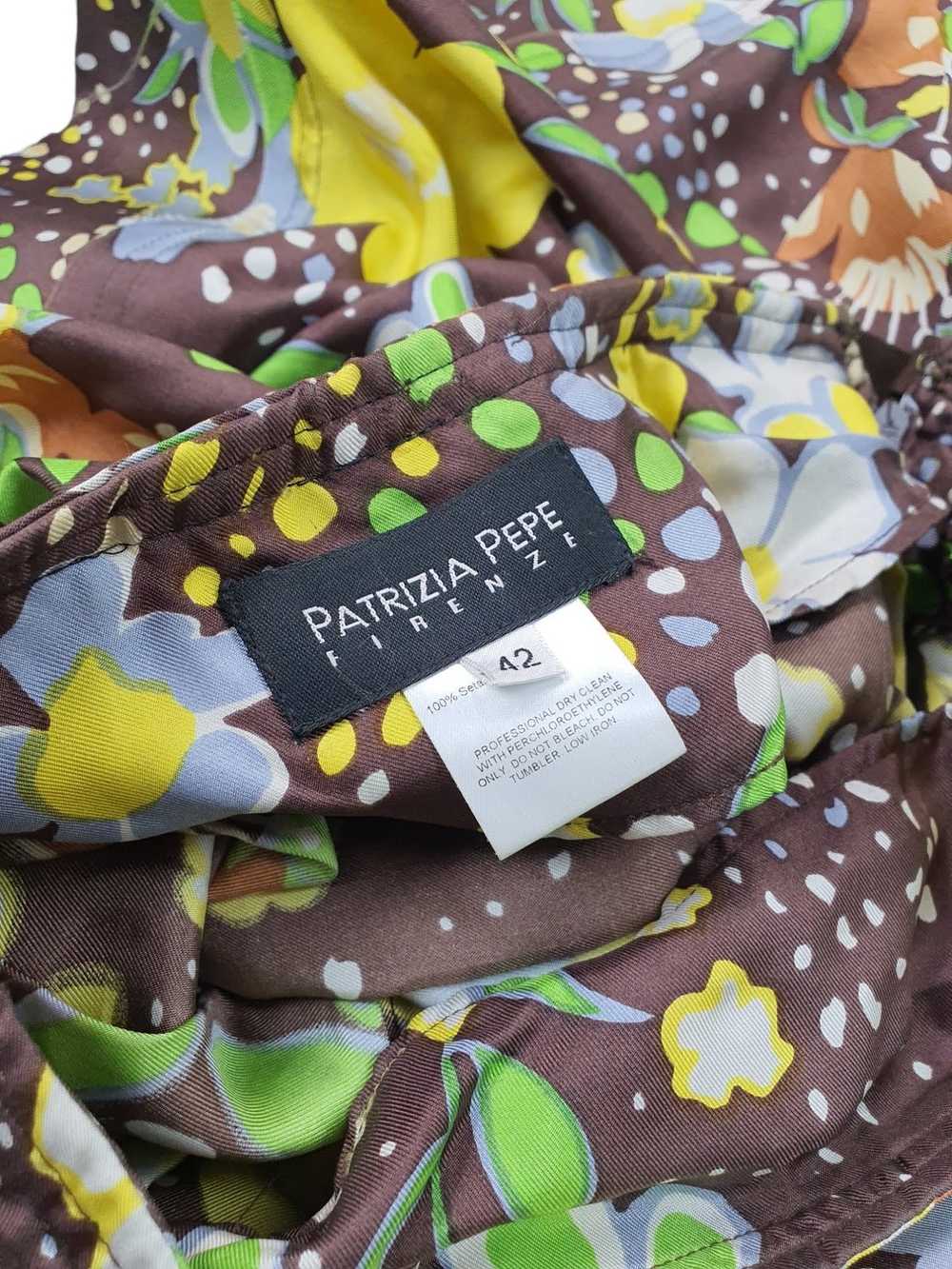 Patrizia Pepe Brown Floral Pattern Silk Skirt Siz… - image 6