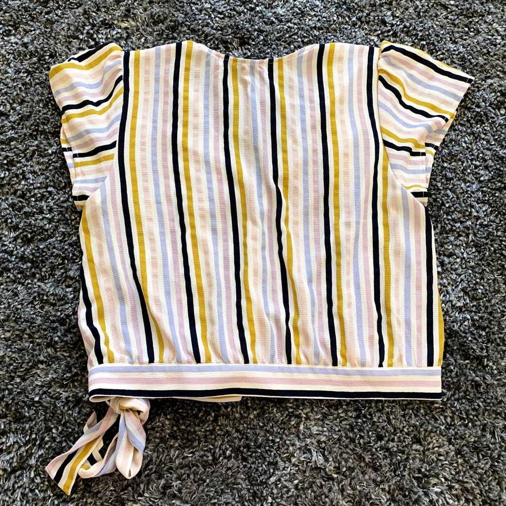 Free Press Free Press Striped Crossover Blouse, S… - image 3