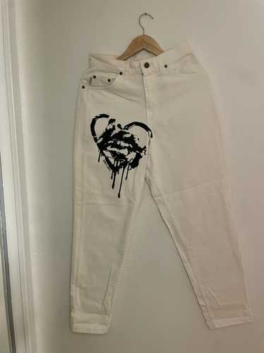 Custom × Streetwear × Vintage Custom White Jeans