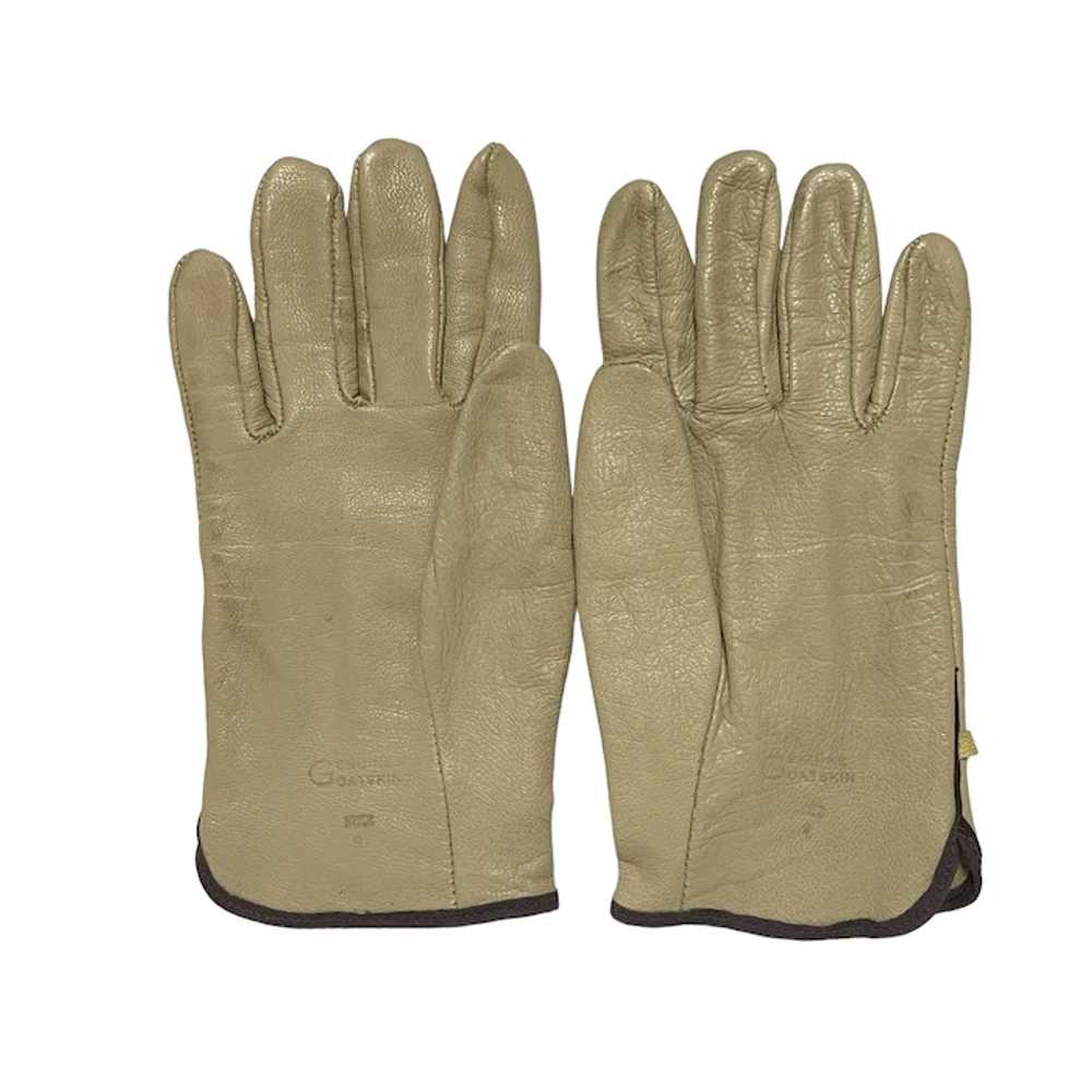 Vintage Goatskin Leather Men's Wrist Gloves - image 3