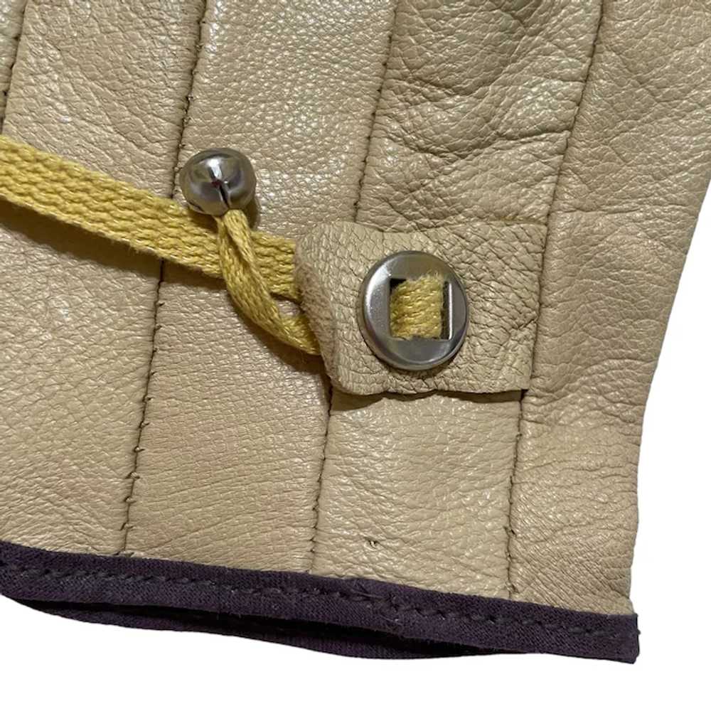 Vintage Goatskin Leather Men's Wrist Gloves - image 5