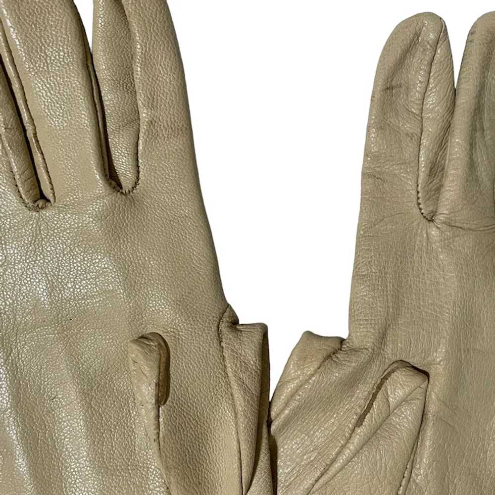 Vintage Goatskin Leather Men's Wrist Gloves - image 6