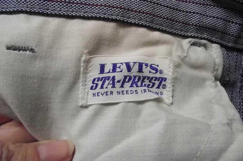 Deadstock 1970 Levi's Sta-Prest Blue Striped Pant… - image 9
